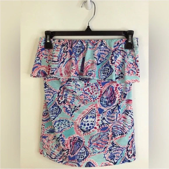 Lilly Pulitzer Ruffle Tube Top Size Medium - Picture 2 of 6